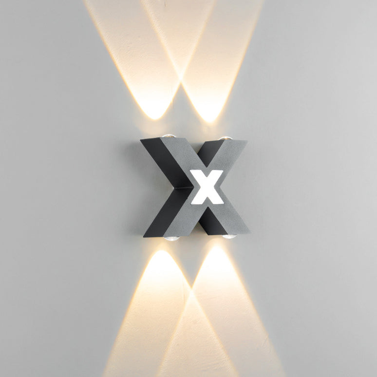 Averly X Shaped Waterproof LED Wall Light 4 Light Outdoor