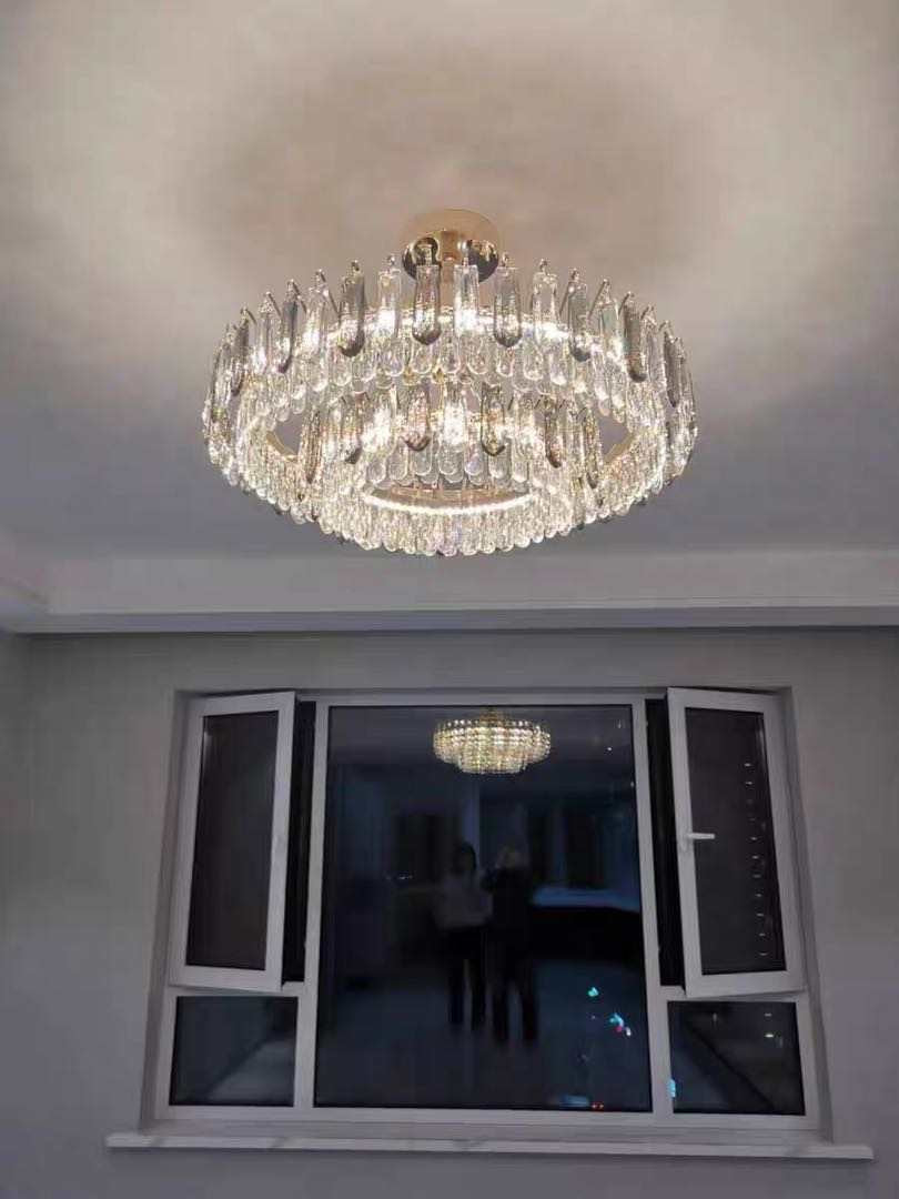 Lumistra Signature Crystal Ceiling Light In Gold Or Chrome With K9 Crystals