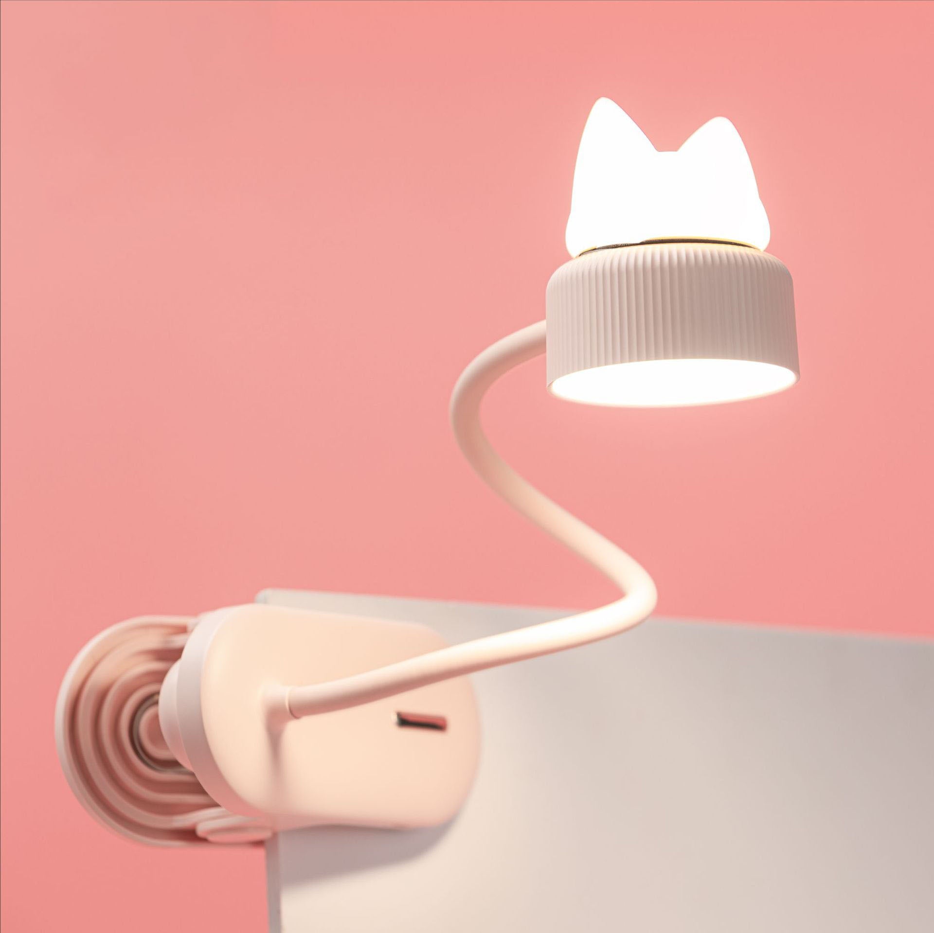 Nyra Clip On Cat Ear LED Desk Lamp For Eye Comfort