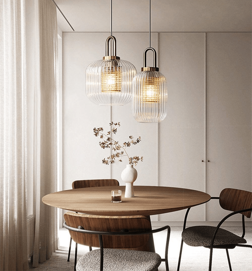 Luma Nordic Glass Pendant with Hand-Blown Finish and LED Warm Glow