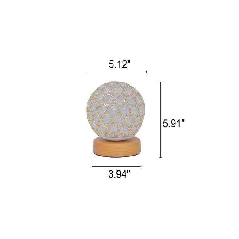 Aurelle Round USB Rechargeable LED Nightstand Lamp In Modern Minimalist Style