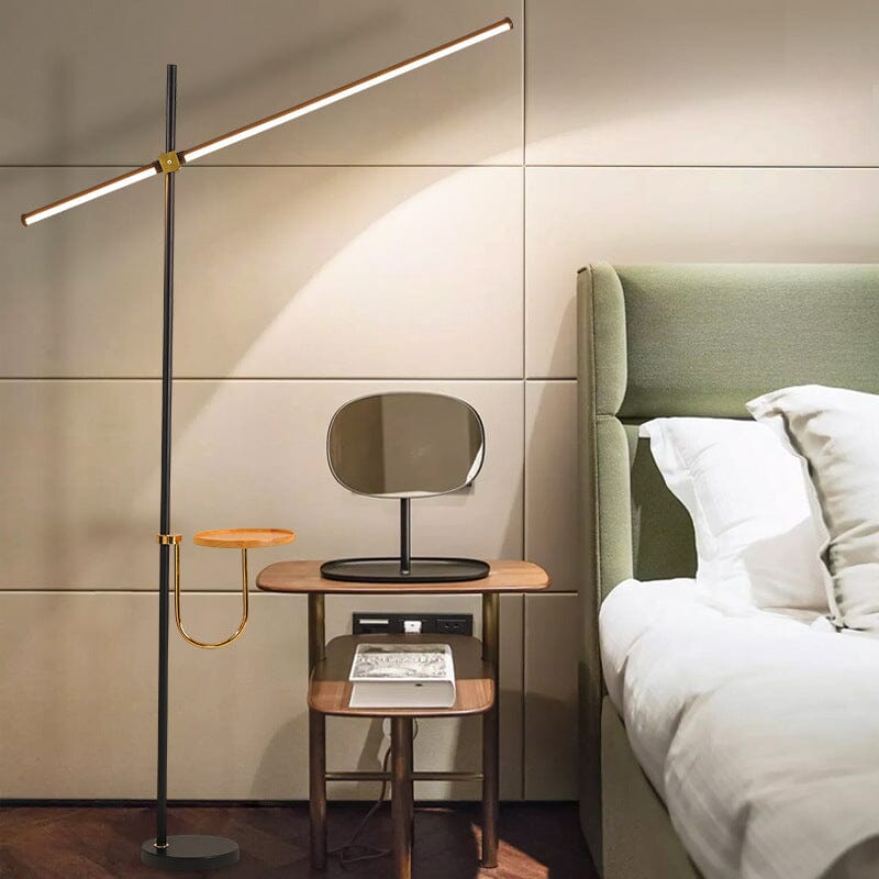 Nordell Linear Floor Lamp With Side Table Premium Scandinavian Minimalist Style