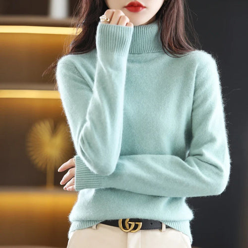 100% Cashmere - Luxury Turtleneck Plush Sweater – Soft Warm Winter Pullover for Effortless Everyday Style 1