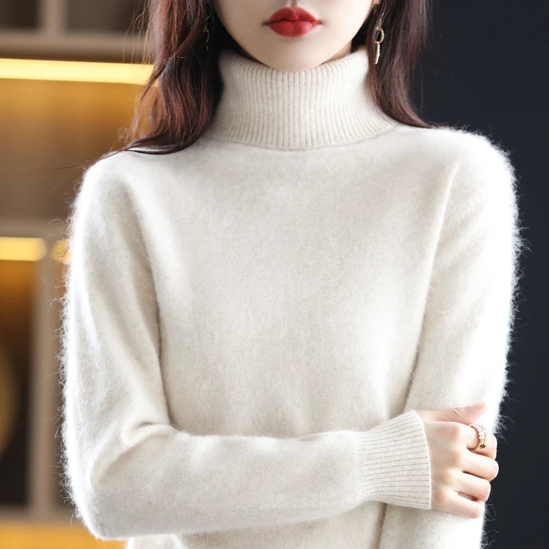 100% Cashmere - Luxury Turtleneck Plush Sweater – Soft Warm Winter Pullover for Effortless Everyday Style 4