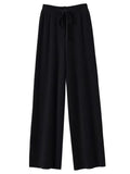 100% Cashmere Wide-Leg Knit Pants - High-Waist Soft Warm Trousers for Effortless Autumn/Winter Style 0