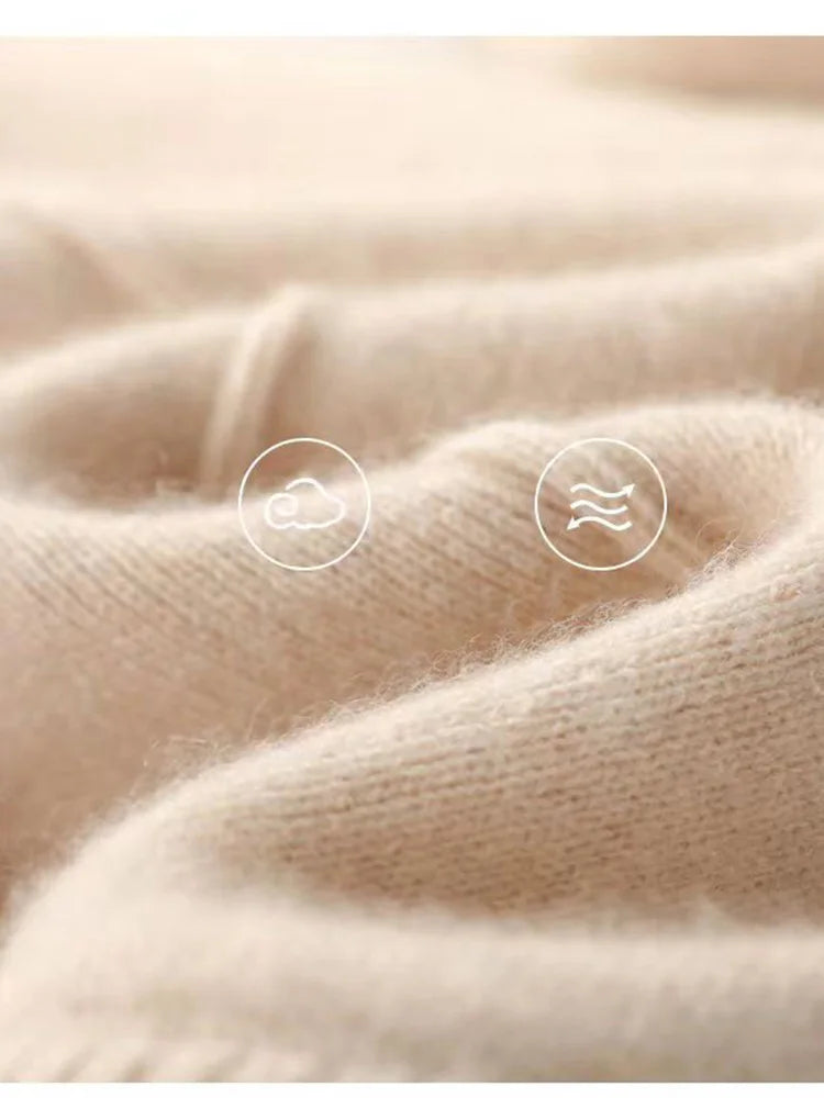 100% Cashmere Wide-Leg Knit Pants - High-Waist Soft Warm Trousers for Effortless Autumn/Winter Style 5