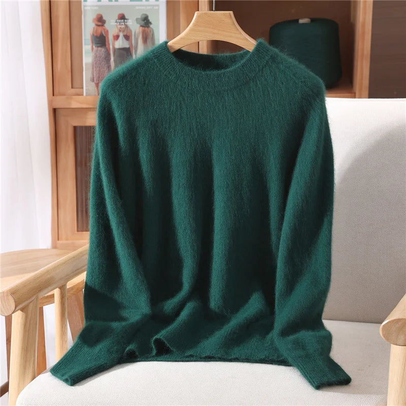 100% Mink Cashmere Sweater for Women – Soft, Warm & Lightweight O-Neck Pullover for Autumn/Winter 1