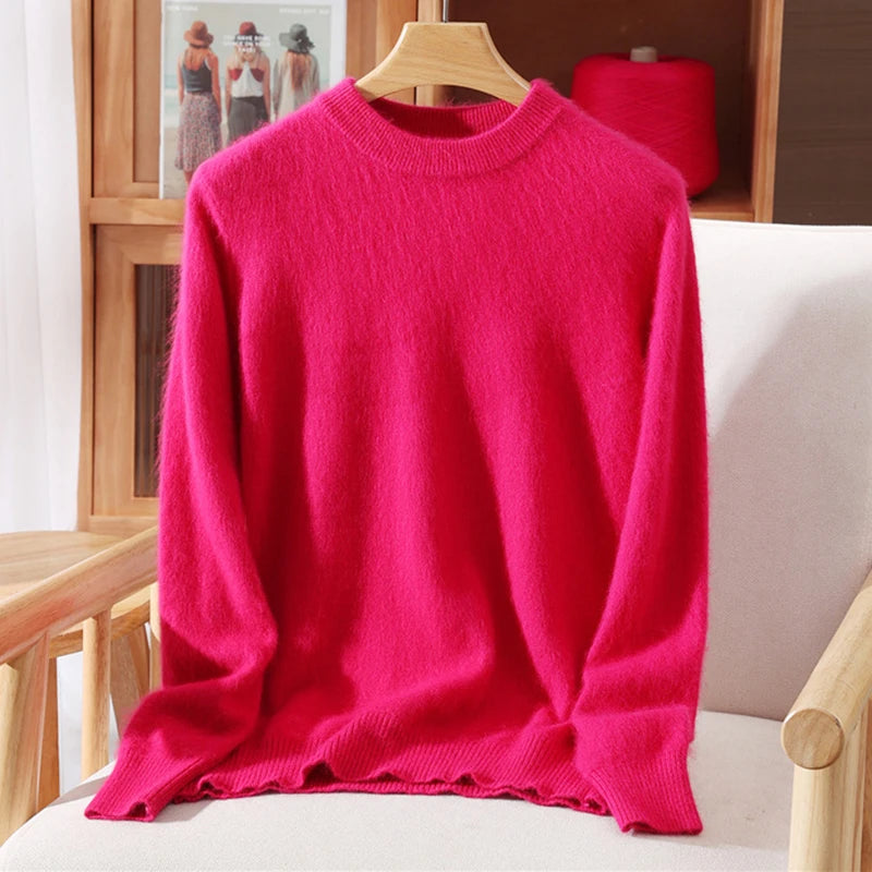 100% Mink Cashmere Sweater for Women – Soft, Warm & Lightweight O-Neck Pullover for Autumn/Winter 10