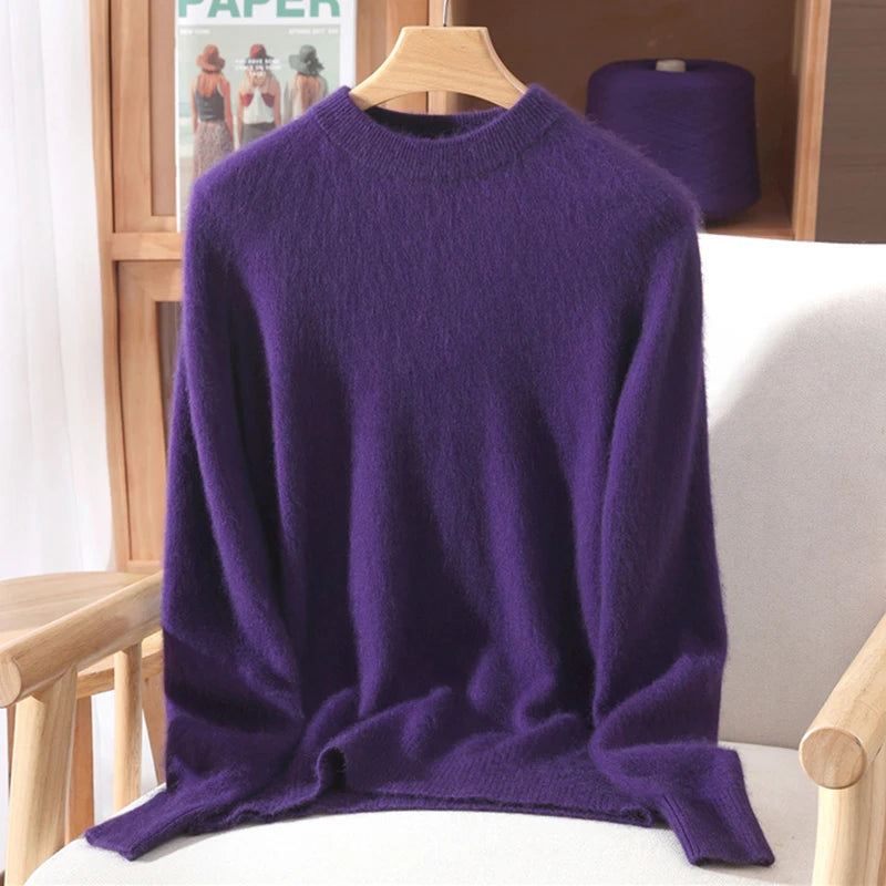 100% Mink Cashmere Sweater for Women – Soft, Warm & Lightweight O-Neck Pullover for Autumn/Winter 12