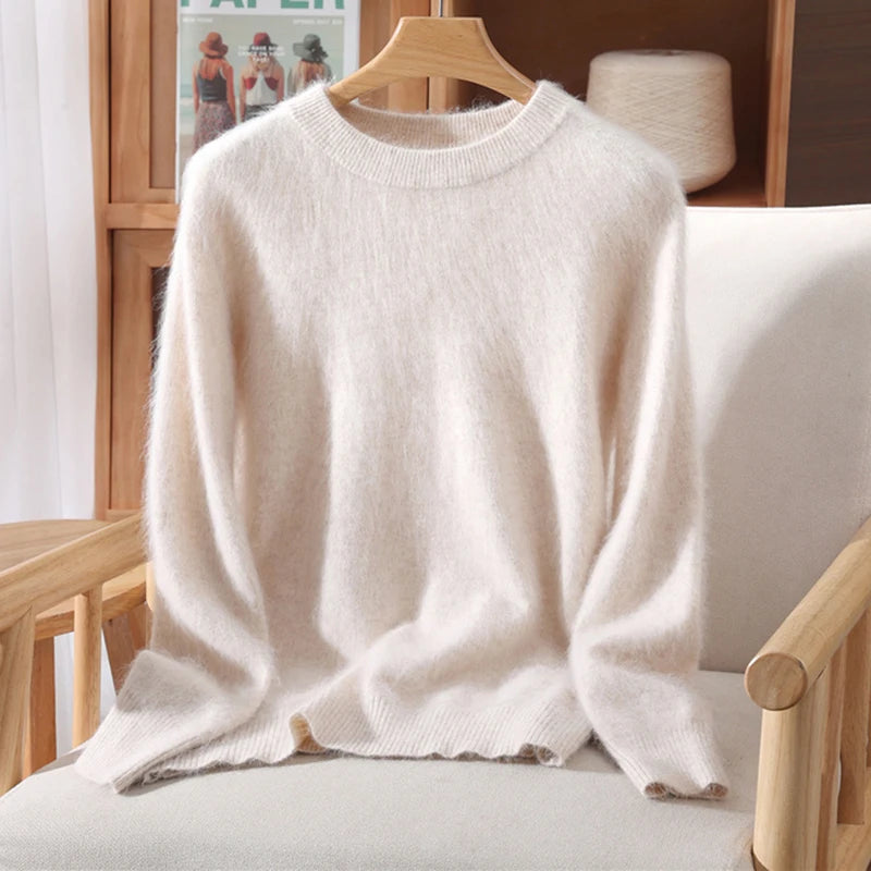100% Mink Cashmere Sweater for Women – Soft, Warm & Lightweight O-Neck Pullover for Autumn/Winter 13