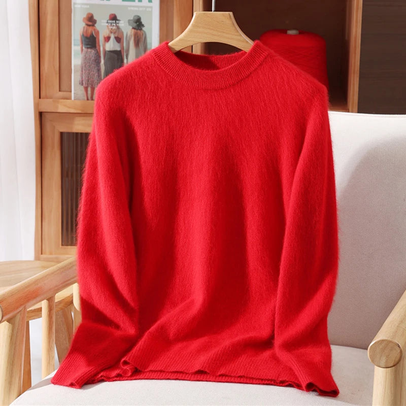 100% Mink Cashmere Sweater for Women – Soft, Warm & Lightweight O-Neck Pullover for Autumn/Winter 14