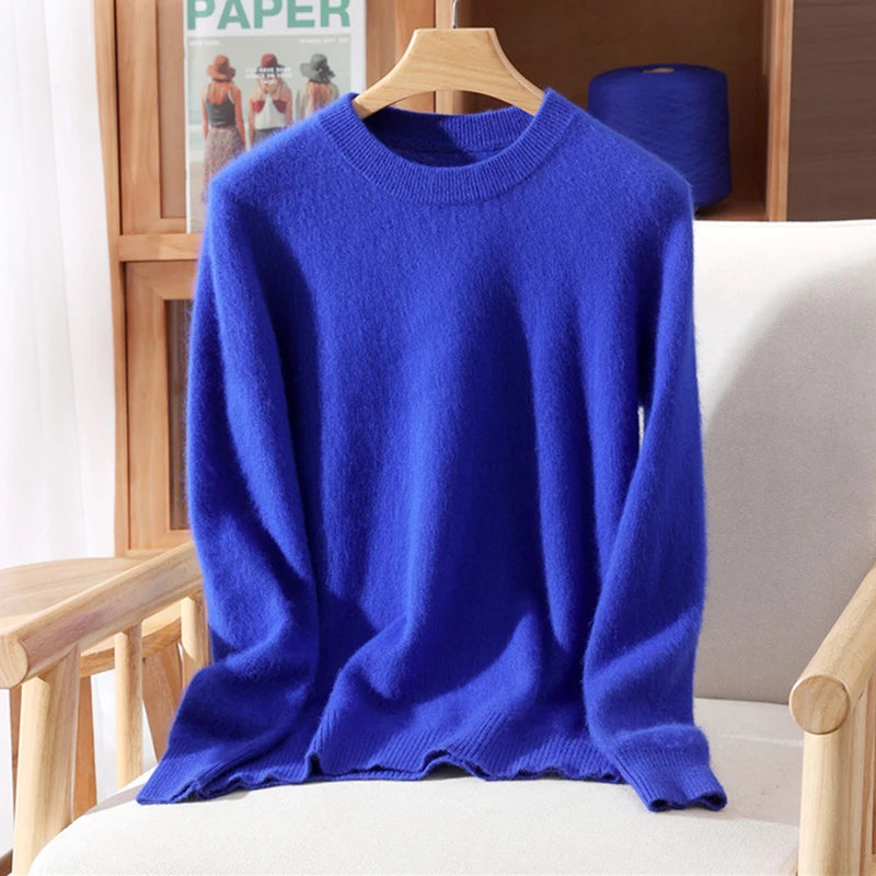 100% Mink Cashmere Sweater for Women – Soft, Warm & Lightweight O-Neck Pullover for Autumn/Winter 15