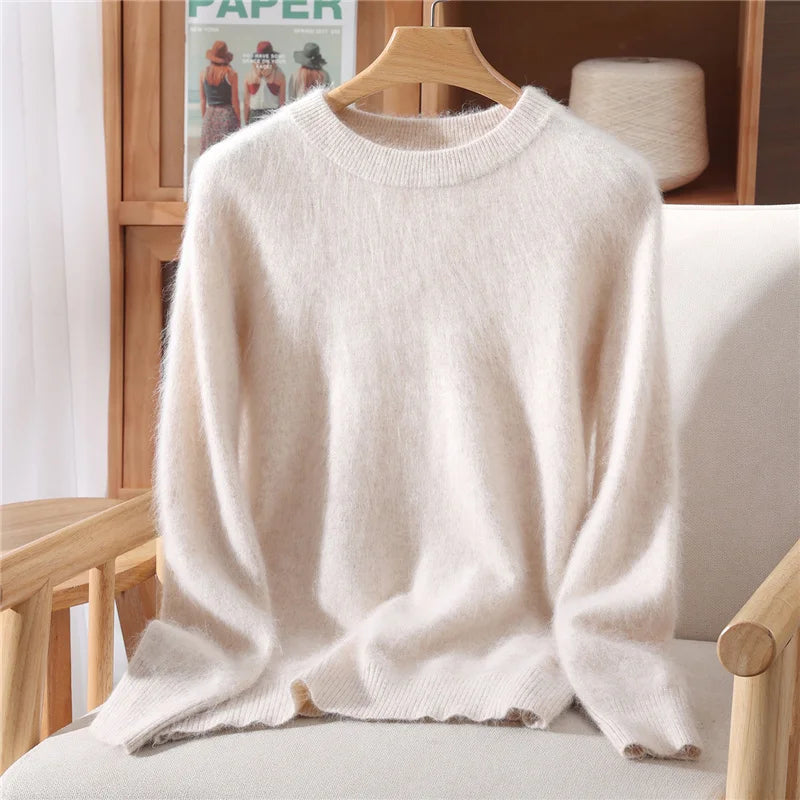 100% Mink Cashmere Sweater for Women – Soft, Warm & Lightweight O-Neck Pullover for Autumn/Winter 3
