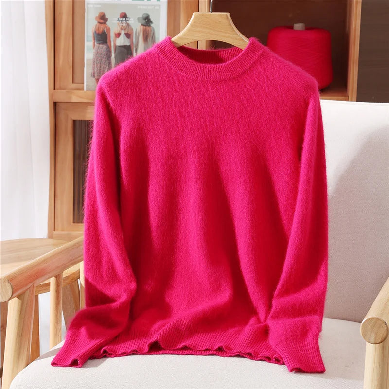 100% Mink Cashmere Sweater for Women – Soft, Warm & Lightweight O-Neck Pullover for Autumn/Winter 5