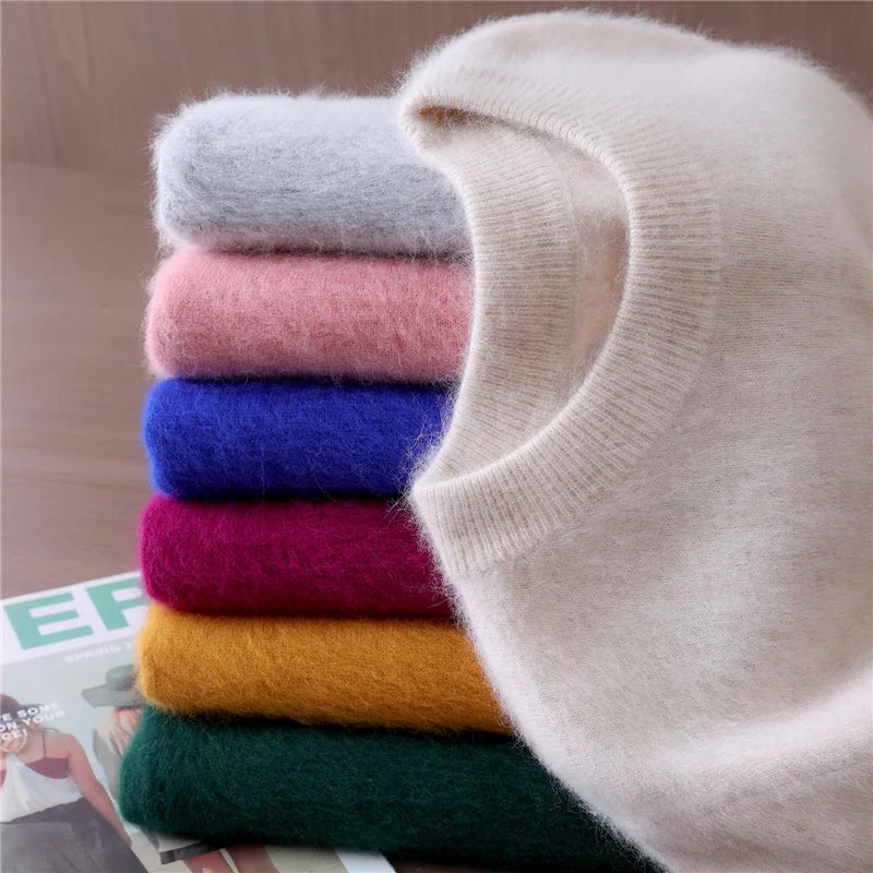 100% Mink Cashmere Sweater for Women – Soft, Warm & Lightweight O-Neck Pullover for Autumn/Winter 6