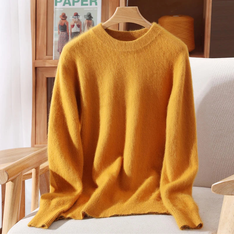 100% Mink Cashmere Sweater for Women – Soft, Warm & Lightweight O-Neck Pullover for Autumn/Winter 9