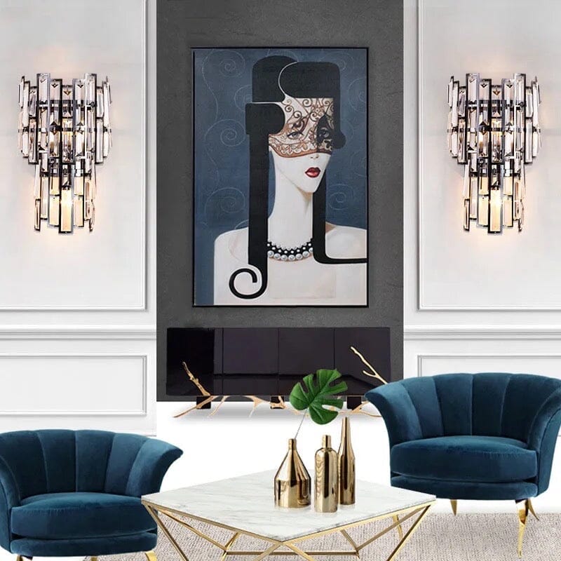 Elara Crystal Wall Lamp with Vintage Charm and K9 Crystals