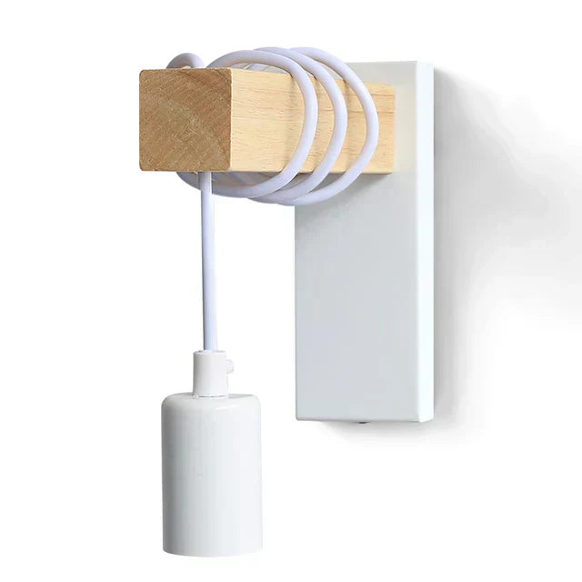 Ashborne ijzeren en houten wandlamp voor woonkamerdecoratie