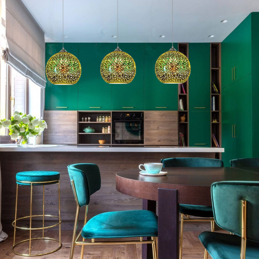 Modern Creative 3D Colorful Magical Glass 1-Light Dome Pendant Light lâmpada