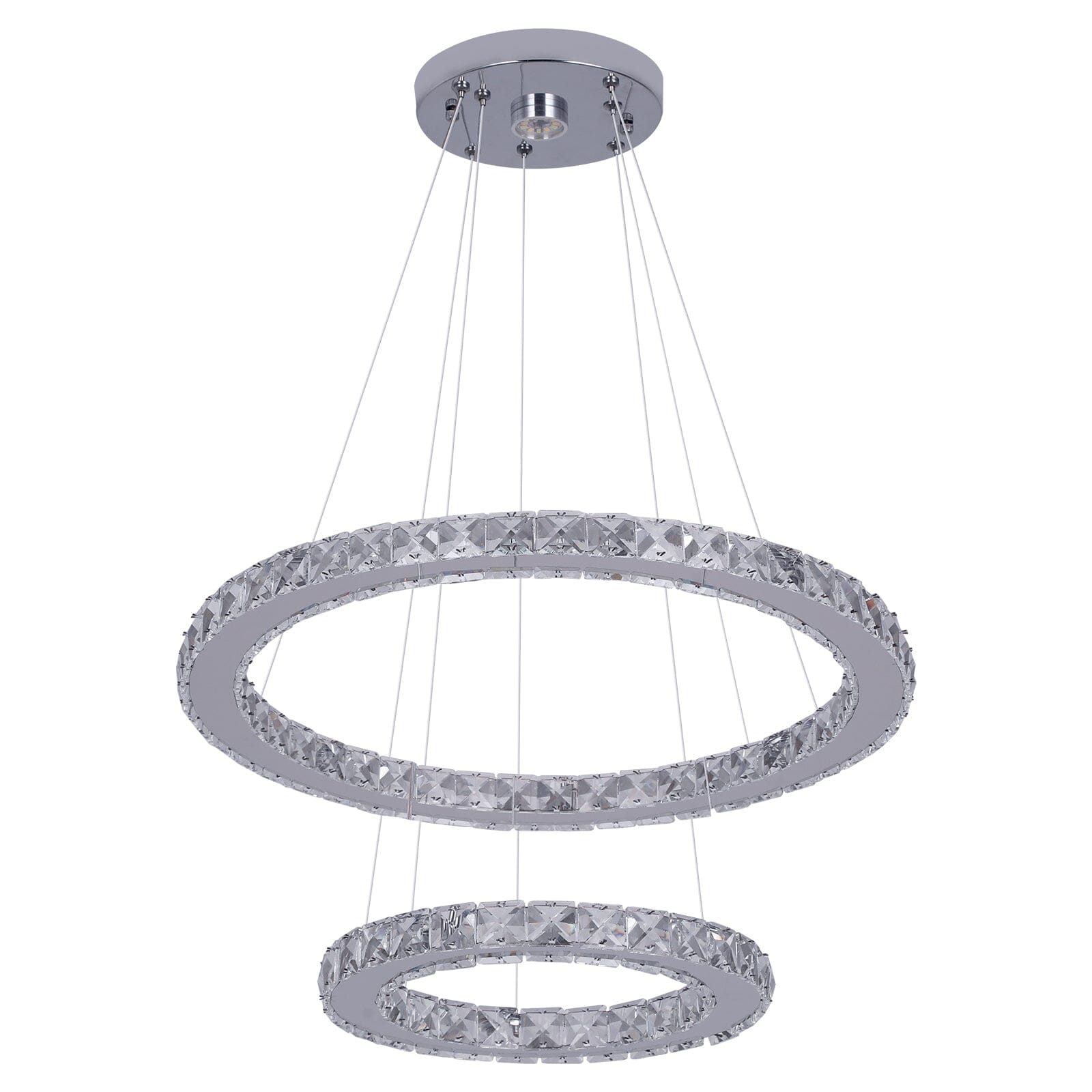 Aurea Crystal Ring Pendant Light With Chrome Finish