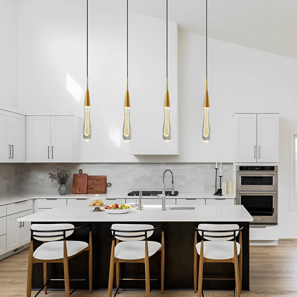Aurora Golden Droplet Crystal Pendant Lights for Homes and Offices