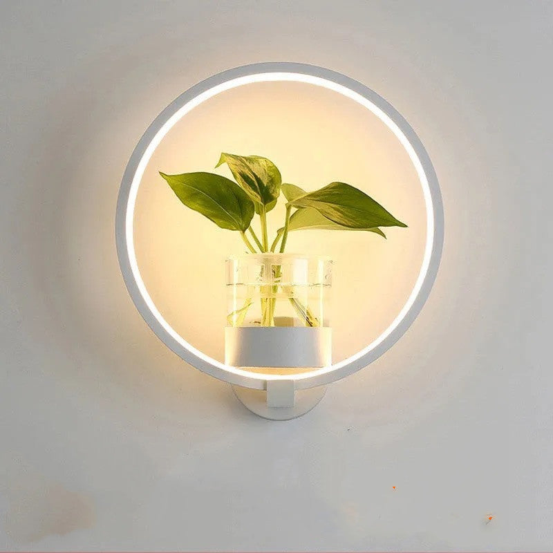 Nordelle | Wall Planter Lamp With Glass Plant Cup And Ambient Glow