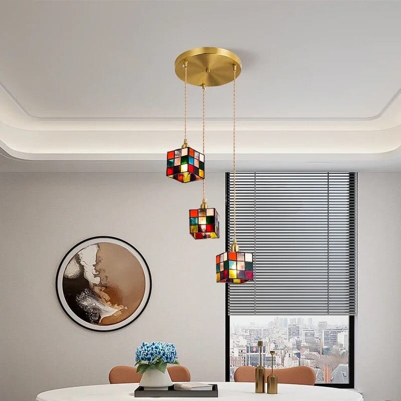 LumaNova Glass Prism Cube Pendant Lamp For Modern Spaces