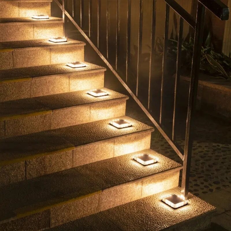 Square Solar LED Floor Lights for Outdoor Living Areas