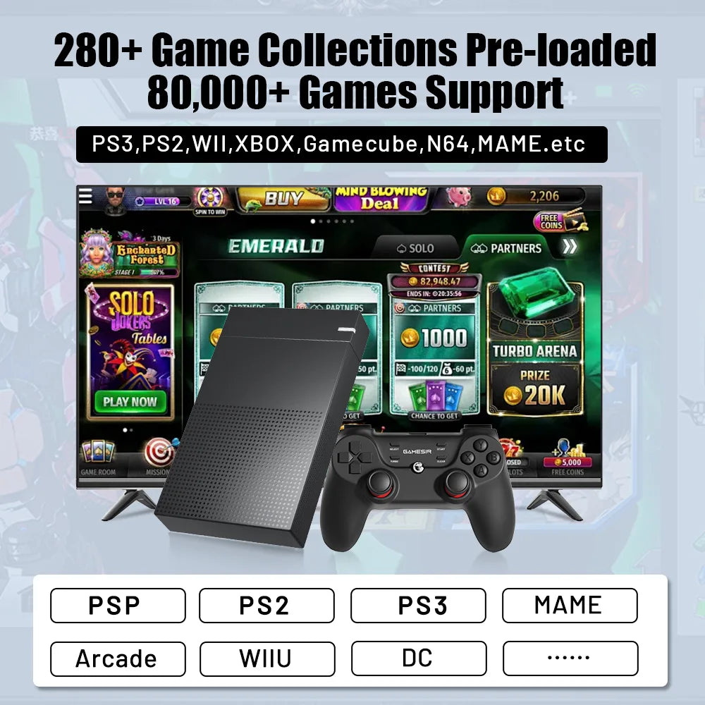 12TB Hyperspin, Launchbox, Retrobat, Playnite, Teknoparrot 5IN1 Pemacu Keras