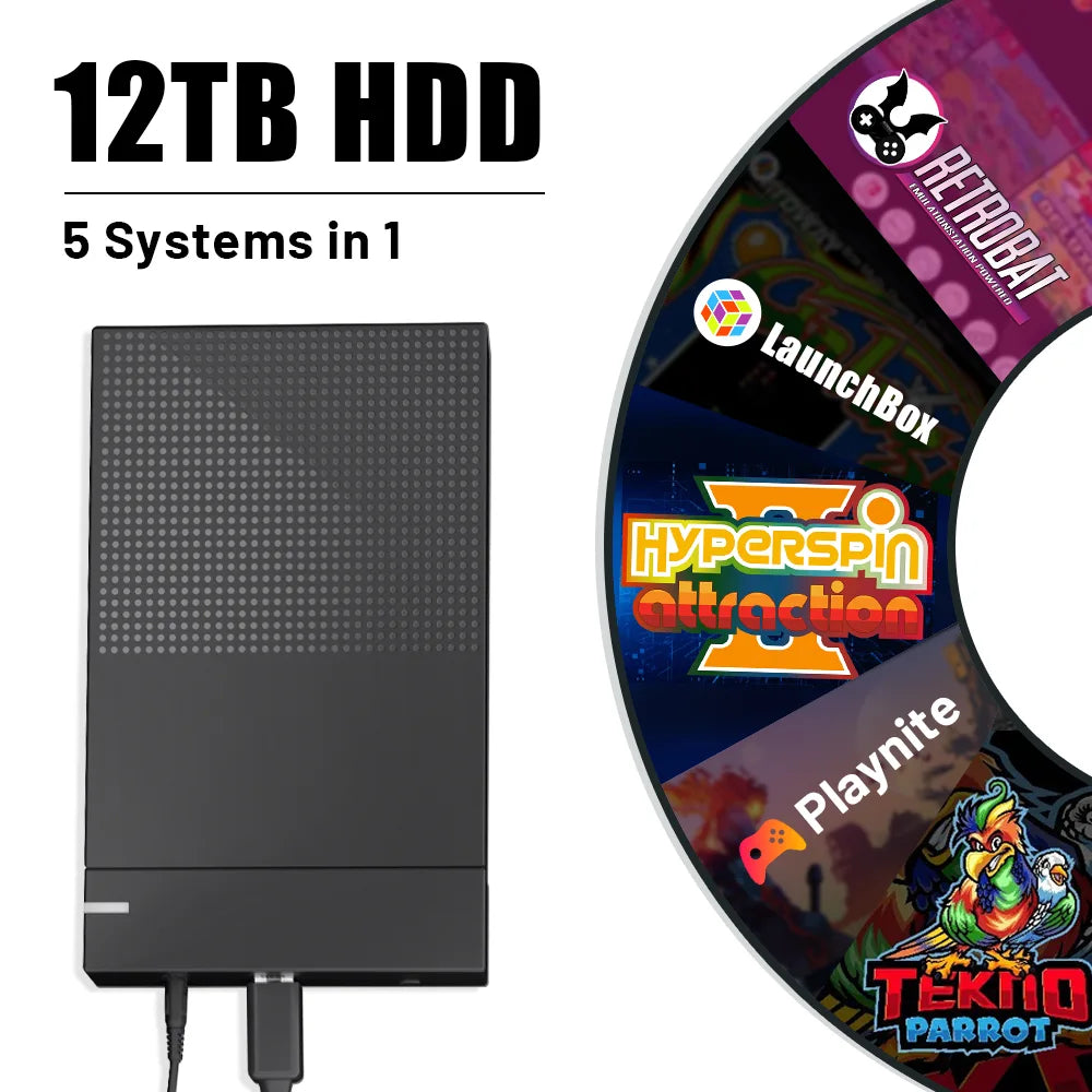 12TB Hyperspin, Launchbox, Retrobat, Playnite, Teknoparrot 5v1 pevný disk