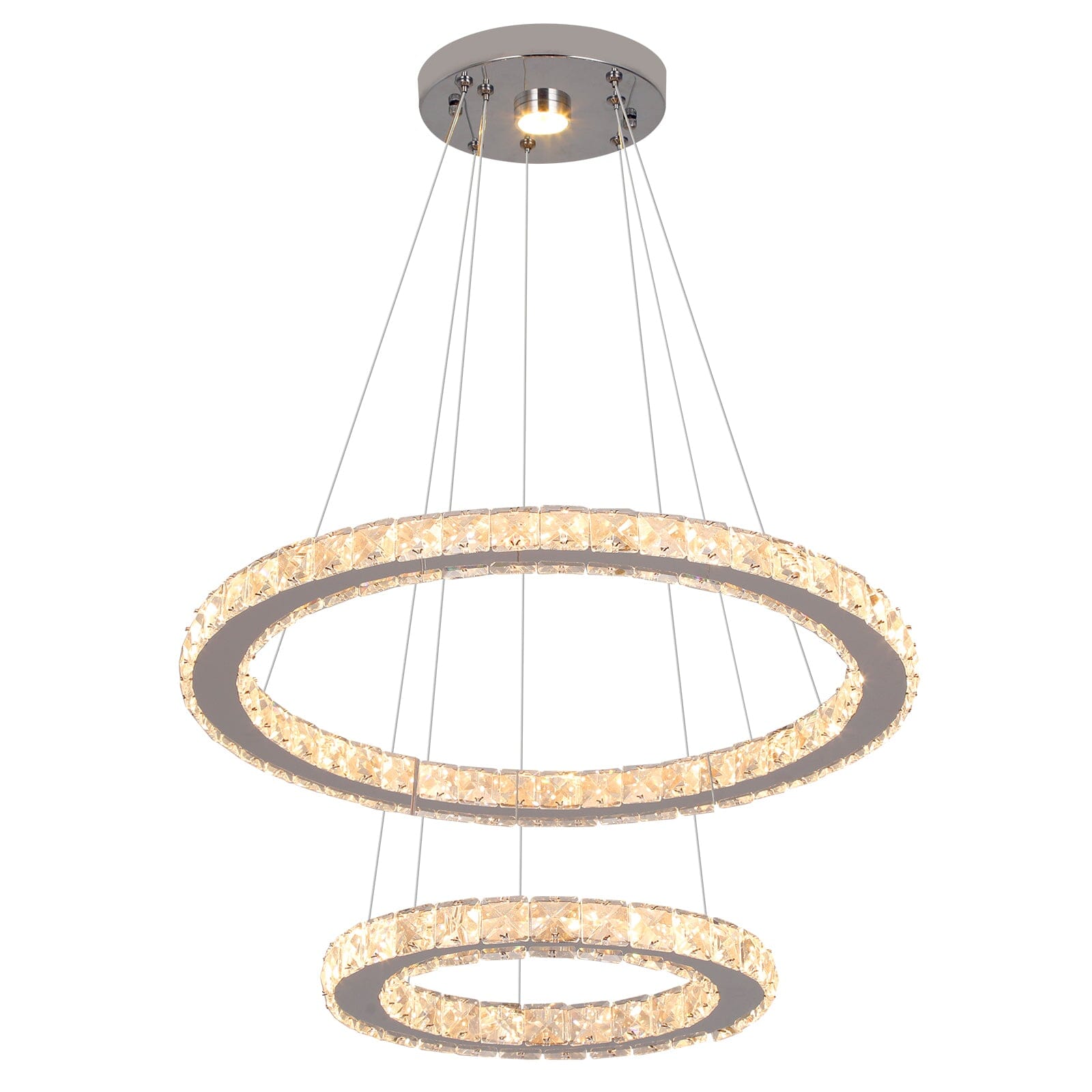 Aurea Crystal Ring Pendant Light With Chrome Finish