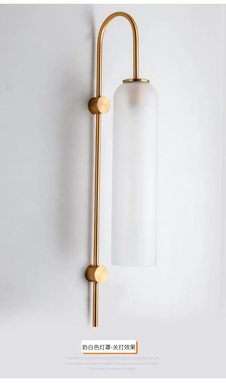 Solara Glass Wall Lamp With Sky Blue Shade And Color Options