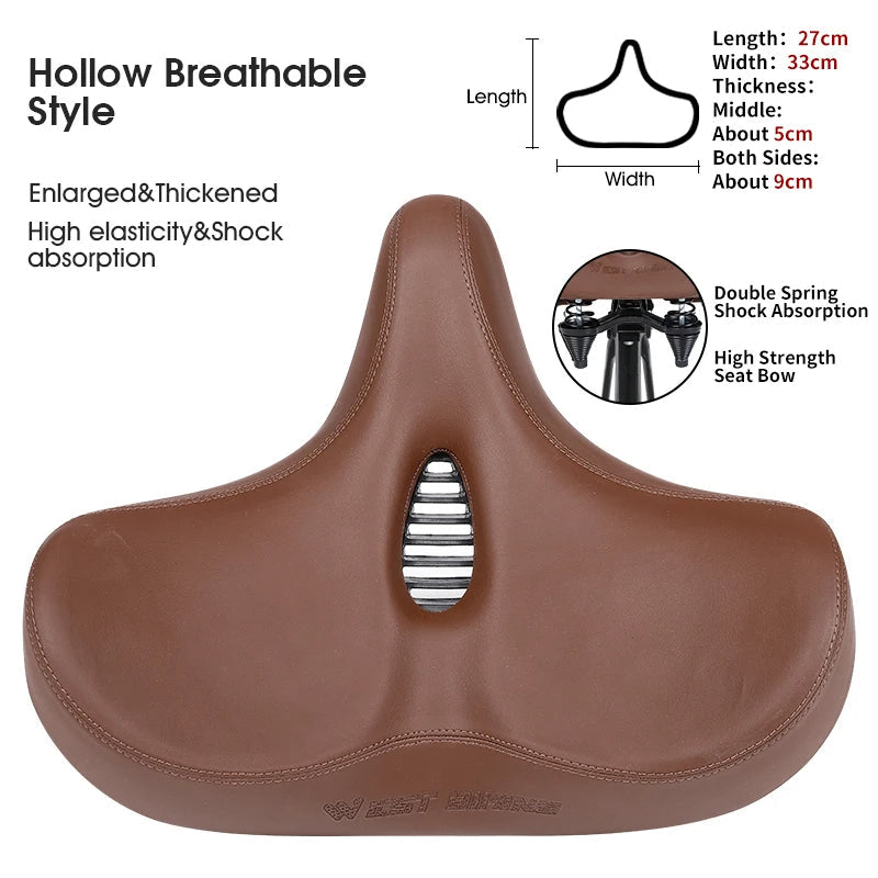 Široké ergonomické sedlo na kolo pro MTB, elektrokolo a městské jízdní kolo Komfort