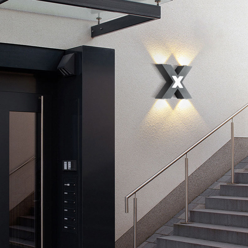 Averly X Shaped Waterproof LED Wall Light 4 Light Outdoor