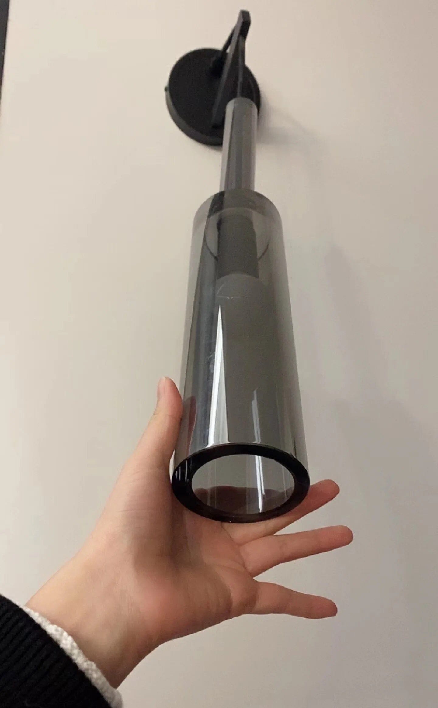 Asterra | Smoky Gray Glass Bottle Wall Lamp in Smoked Black