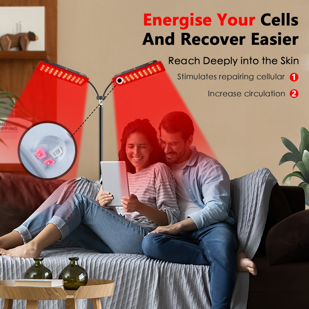 Red Light Therapy Lamp Strip Stand With 2 Heads