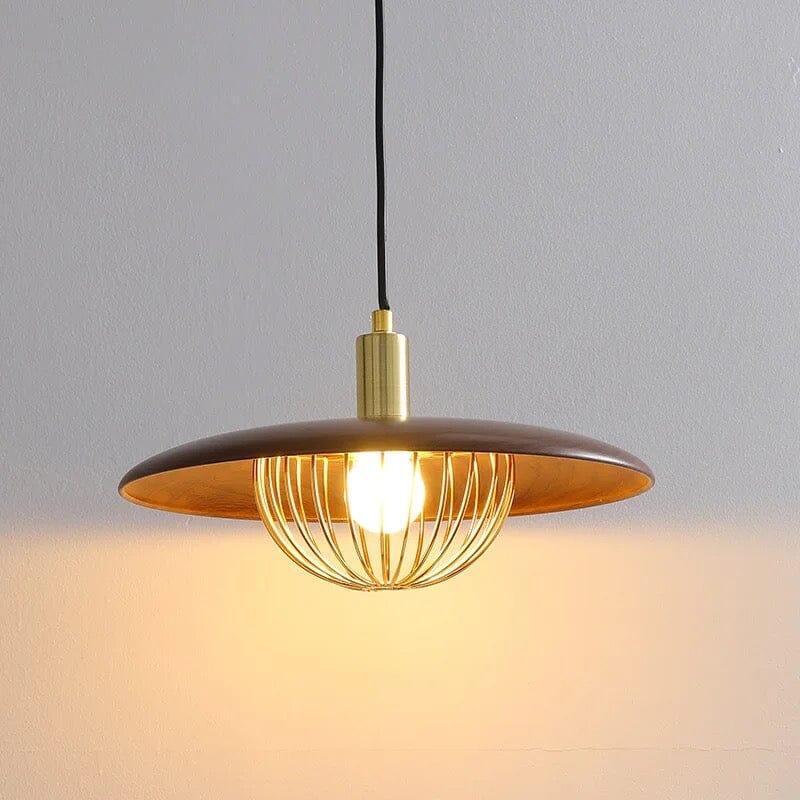Liora Oakwood Style LED Pendant Light With Metal Accents