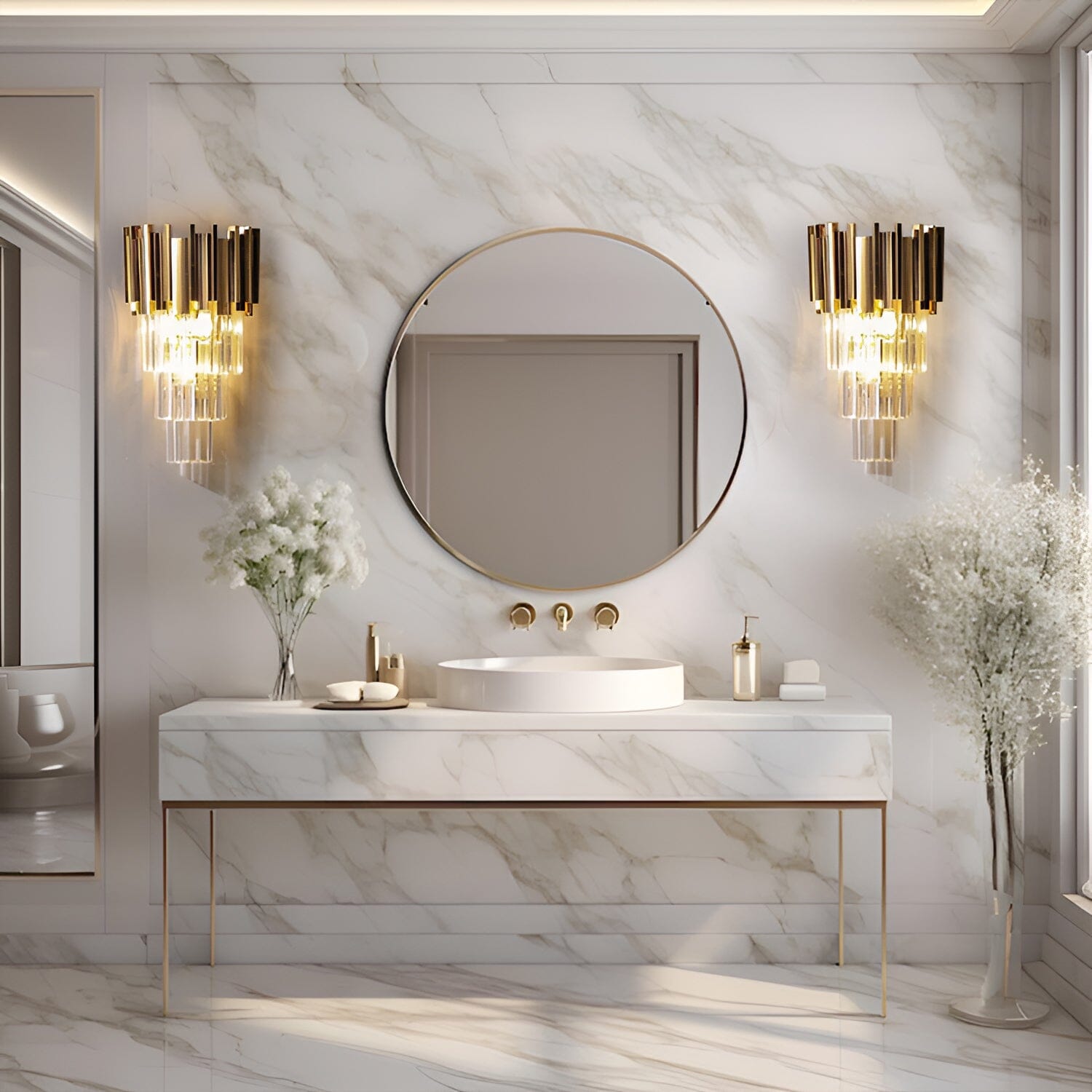 Valoria Crystal LED Wall Sconce for Dining Rooms 3000K or 4000K Light