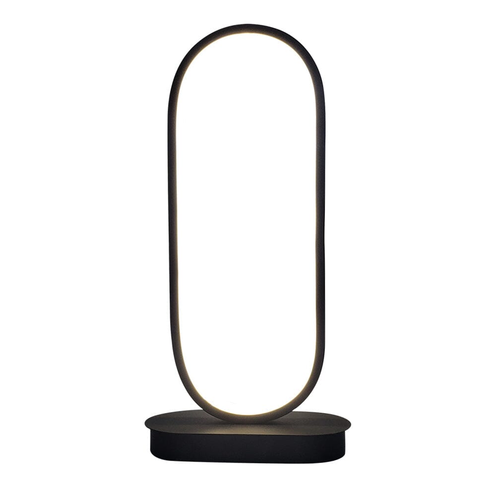 Aurelis Oval Table Lamp In Iron Finish Compact And Sleek