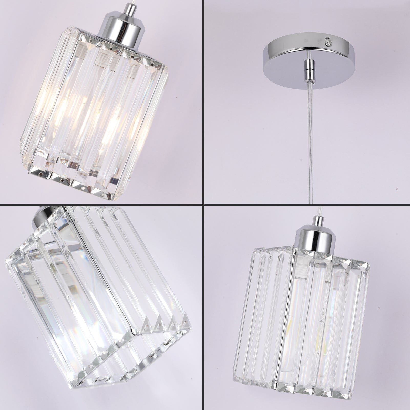 Liora Contemporary Crystal Glass Pendant Light For Living Rooms