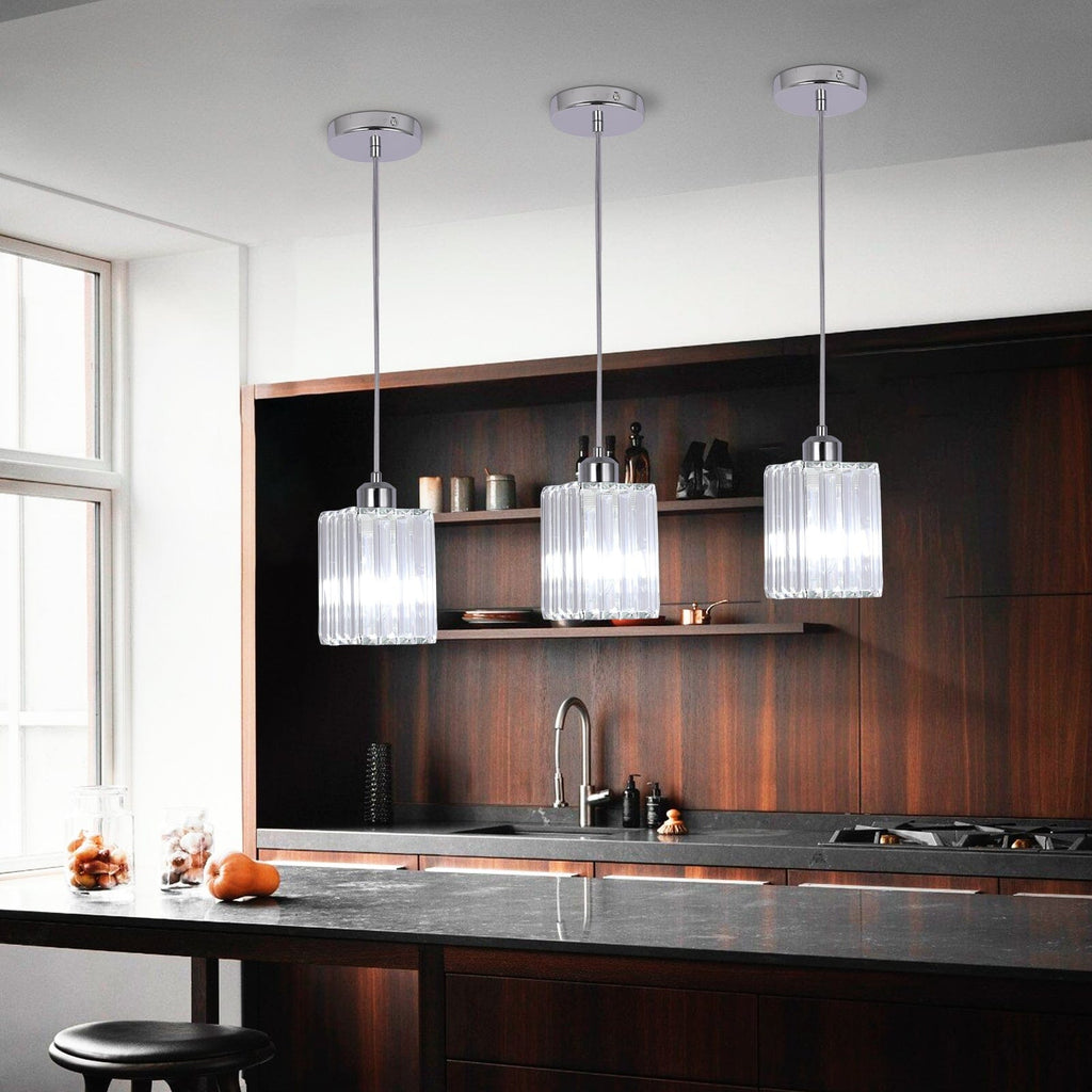 Liora Contemporary Crystal Glass Pendant Light For Living Rooms