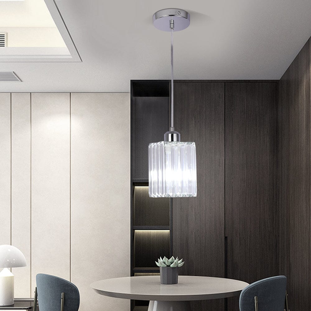Liora Contemporary Crystal Glass Pendant Light For Living Rooms