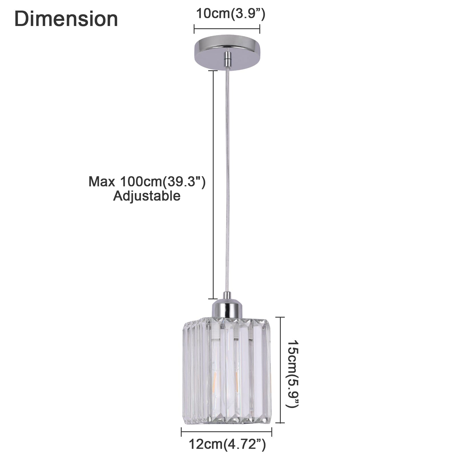 Liora Contemporary Crystal Glass Pendant Light For Living Rooms