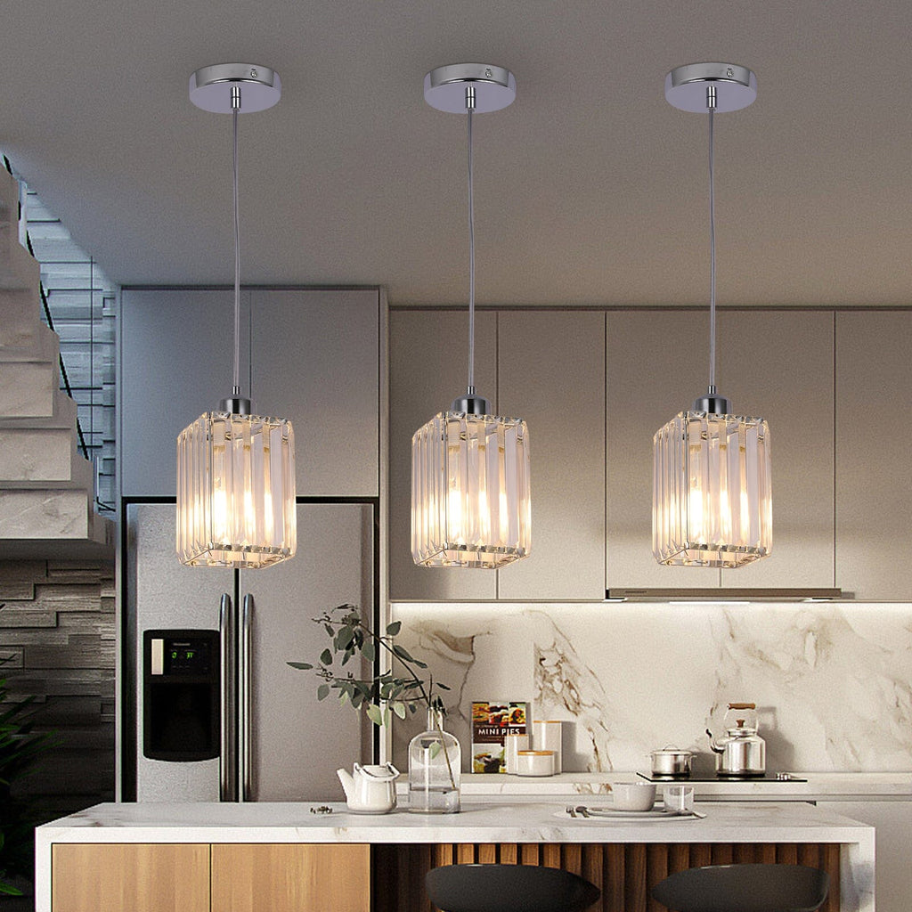 Liora Contemporary Crystal Glass Pendant Light For Living Rooms