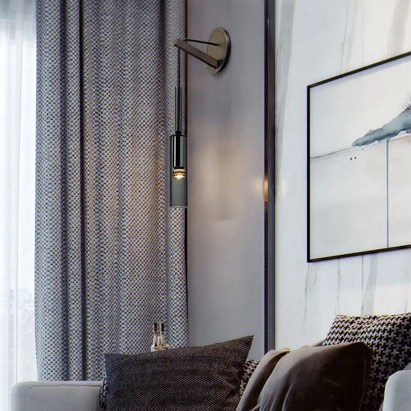 Asterra | Smoky Gray Glass Bottle Wall Lamp in Smoked Black