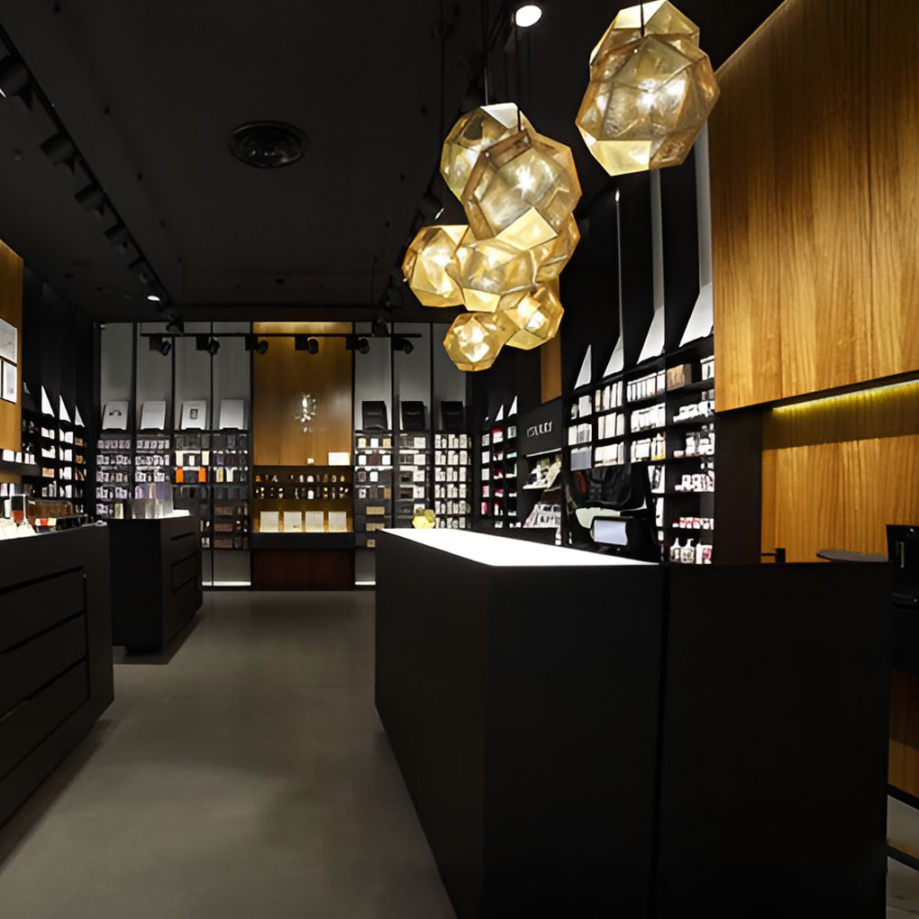 LichtDesign - מנורת תלייה עגולה גאומטרית עשויה מתכת אלקטרוליטית