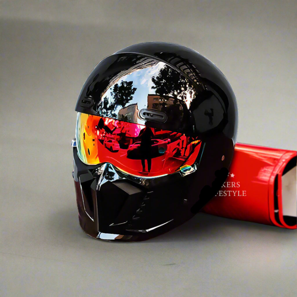 Retro Pilot Motorsykkelhjelm med nytt glass