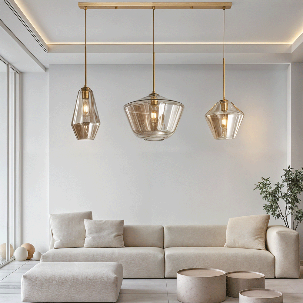 NovaLume LED Glass Pendant Light With Adjustable Height