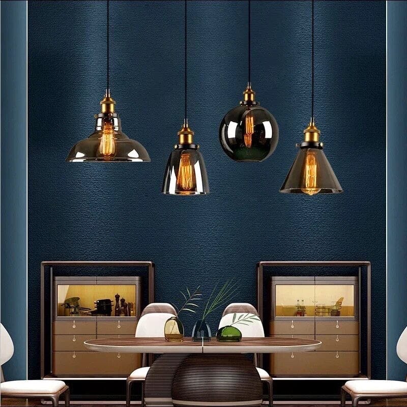 NovaLyn Retro Glass Pendant Lights for Modern Living Rooms