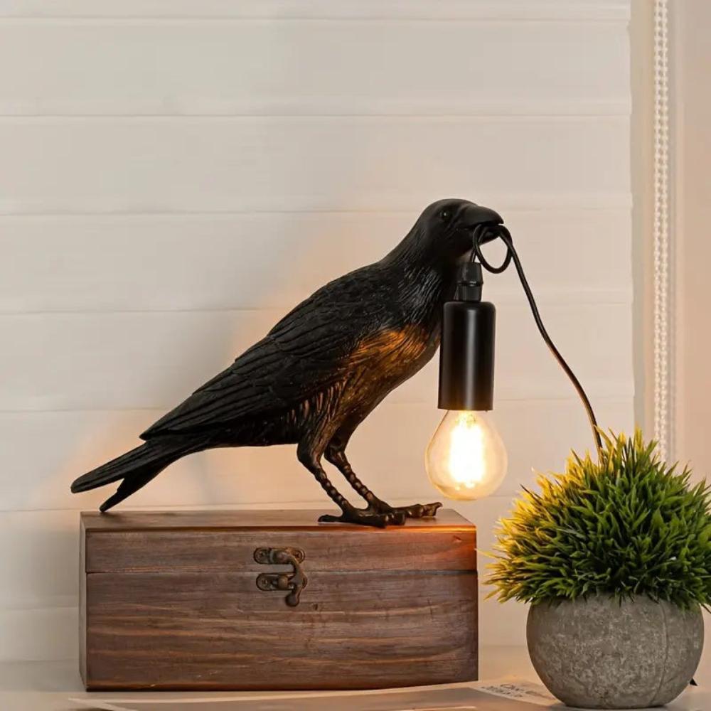 Noxara Raven Gothic Lamp For Dark Decor Accent Lighting